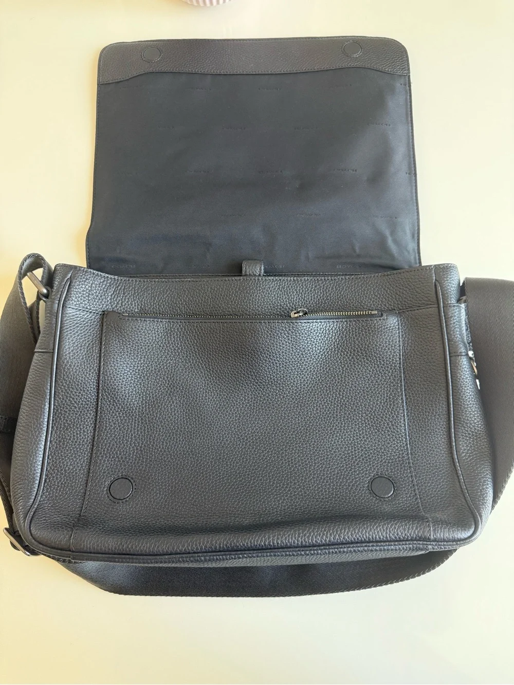 Coach Black Pebbled Leather Messenger